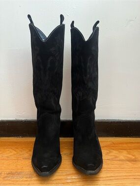 Jeffrey Campbell RANCHER-K Black Suede Western Boots